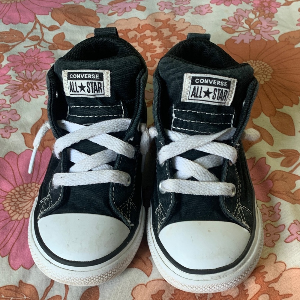 Toddlers Converse Black and White All Star Canvas Sneakers